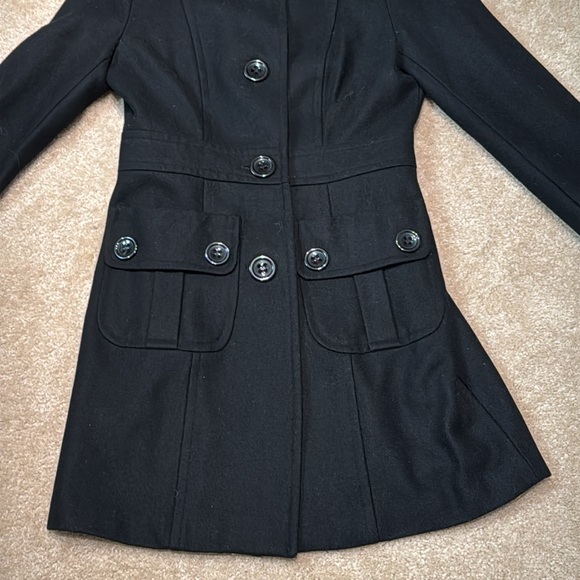 Nordstrom Black Wool Tailored Coat - Picture 3 of 10